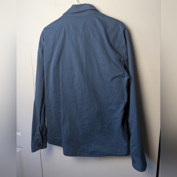 ABERCROMBIE & FITCH Men Casual Button Down Shirt Long Sleeve Size L Navy Blue - Picture 8 of 10